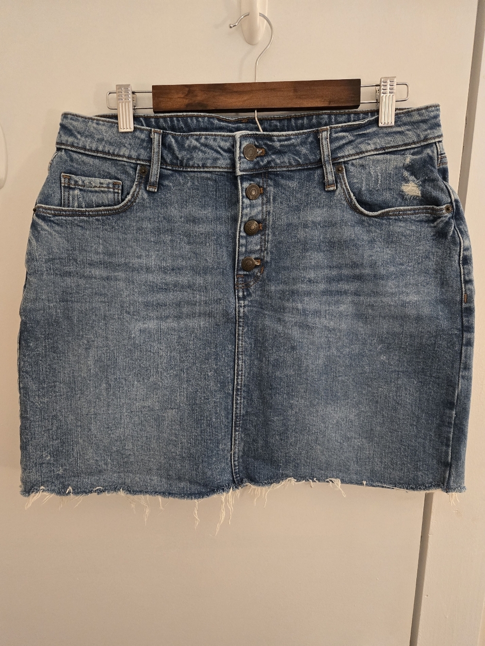 Old Navy Distressed Denim Mini Skirt